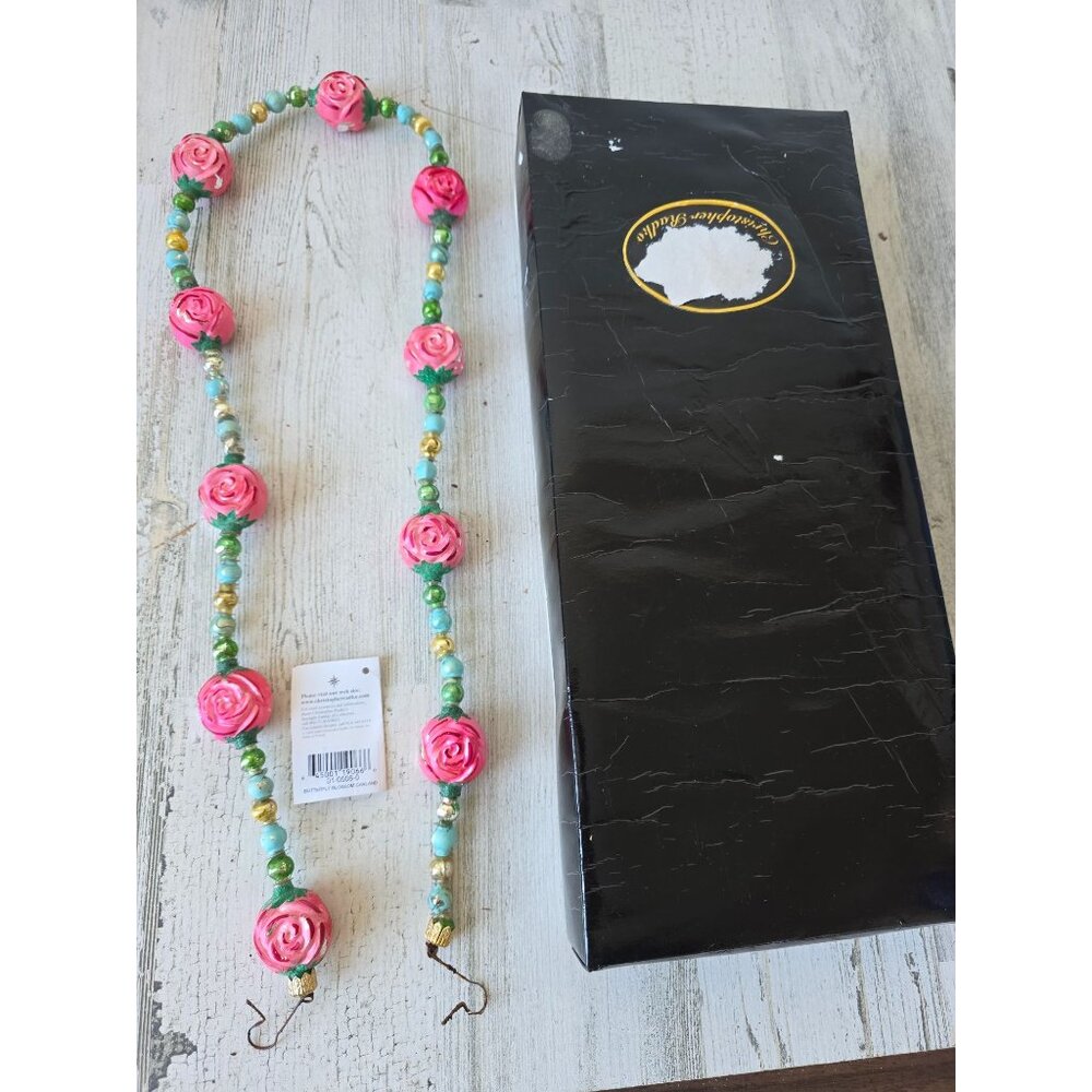 Vintage radko AS IS Carnation Rose‎ garland Xmas flower decor